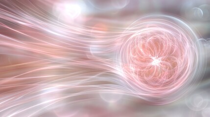 Wall Mural - abstract pink light orb energy flowing nebula