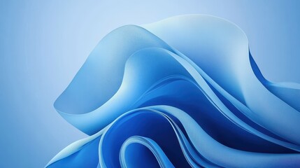 Wall Mural - Abstract Blue Fabric Waves Design Artwork