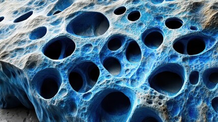 Wall Mural - Abstract Blue Porous Rock Surface Texture