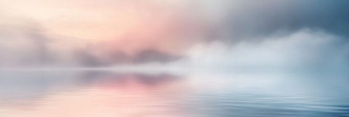 Leinwandbilder - Blurred reflections revealing human emotions in a calm, reflective landscape at dawn. Generative AI