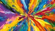 © Witthawat - A burst of colorful energy colliding at the center with fluid paint lines flowing outward in vibrant hues