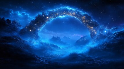 Wall Mural - Celestial Archway Over Mystical Winter Landscape
