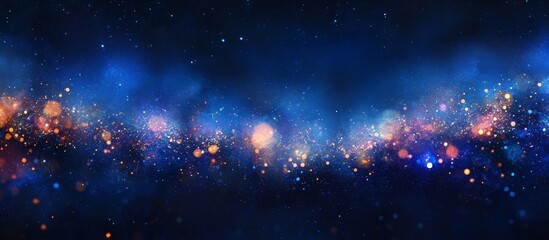 Wall Mural - abstract cosmic background with glowing particles and bokeh lights.