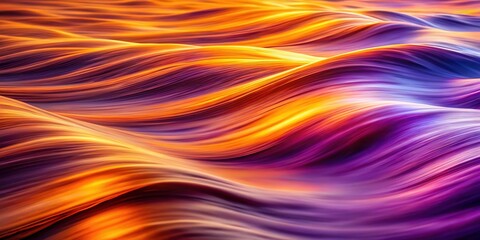 Wall Mural - Dynamic purple and orange waves; AI art backdrop.