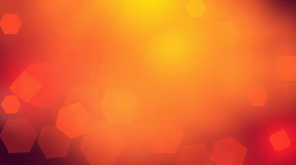 Leinwandbilder - Abstract orange and red background with floating hexagons creating dynamic visual