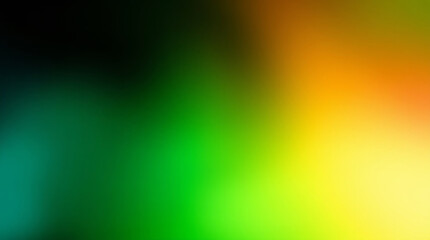 Poster - Blurry green yellow orange and black gradient background creating smooth transition effect