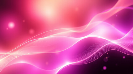 Poster - pink particles flowing creating abstract waves background