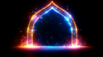 Wall Mural - Luminous Archway Gateway of Sparkling Light and Energy