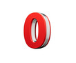 © Hammad - Bold Vibrant Red Number Zero Number 0 With Sleek Metallic Gleam 3D Illustration