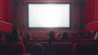 © Badisaba - A movie theater showcases a large  empty screen with audience
