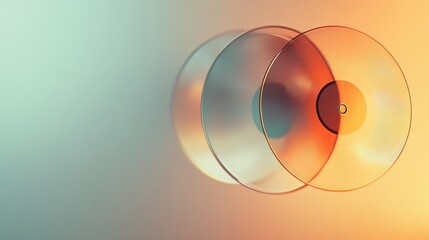 Aufkleber - Vintage vinyl records layered in a colorful abstract background with ample space for additional text. Generative AI