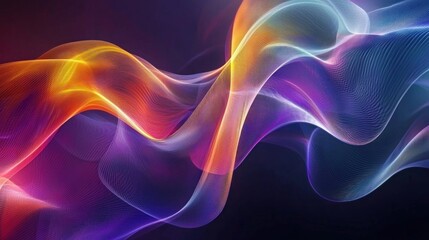 Wall Mural - A dynamic digital curve with vibrant colors and sharp edges, symbolizing modern design.