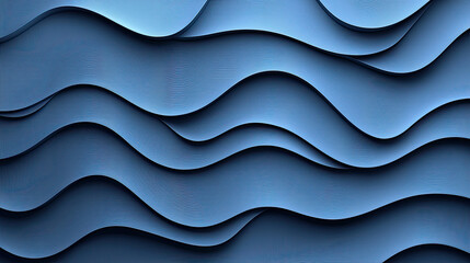 Sticker - Three-Dimensional Render of Blue Wavy Pattern, Dynamic Flowing Design, Smooth and Fluid Texture, Abstract Modern Concept, Vibrant Gradient Shades, Perfect for Futuristic and Artistic Visuals