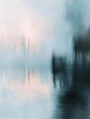 Leinwandbilder - Blurry reflection captures the essence of human emotions in a serene setting with ample space for creativity. Generative AI
