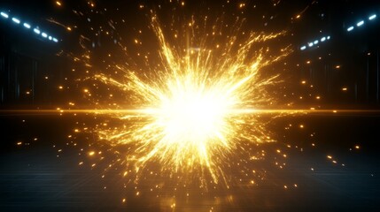 Wall Mural - glowing energy burst, futuristic sci-fi explosion