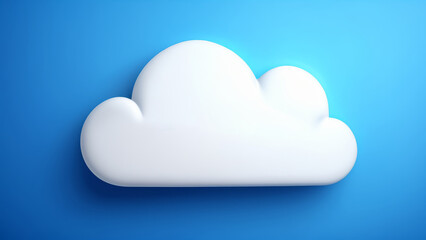 Wall Mural - white dialog cloud on blue background