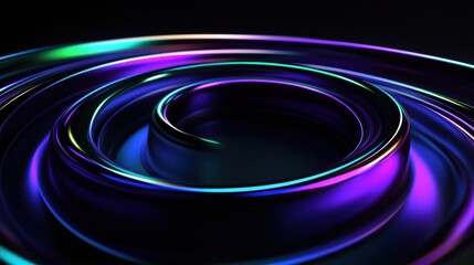 Aufkleber - Exploring dynamic 3D abstract sound waves in vibrant colors and smooth curves. Generative AI