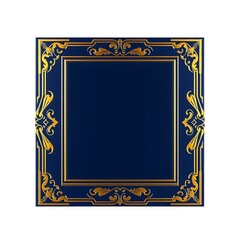 Wall Mural - Elegant Gold Frame with Blue Background Design