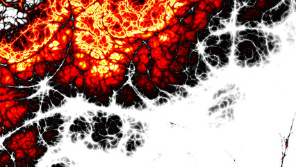Fototapete - Red futuristic technology background with organic motion. Energy overlay lines background