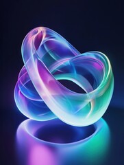 Fototapete - Dynamic 3D abstract sound waves exhibiting vibrant colors and fluid shapes in a captivating display. Generative AI