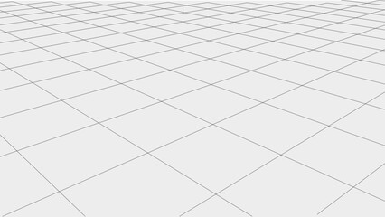 Aufkleber - Vector perspective grid. Abstract wireframe landscape. Detailed lines on white background. 3d vector illustration.	