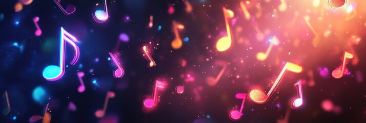 Aufkleber - Colorful 3D music notes floating in the air create a lively atmosphere for celebration and creativity. Generative AI