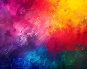 Wall Mural - Artistic abstract background, vibrant colors, oil painting texture, space for text on the right side.