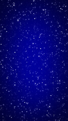 Wall Mural - abstract blue night sky background with shiny glitter stars and bokeh lights, space and science technology and winter vertical social media design element	