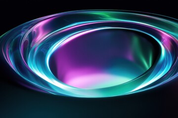 Fototapete - Vibrant 3D abstract sound waves creating an immersive art experience in a digital space. Generative AI