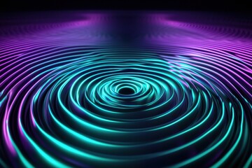 Poster - Vibrant abstract sound waves create a mesmerizing display of 3D patterns and colors in a modern digital art piece. Generative AI
