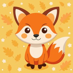 Sticker - animal, cartoon, fox, vector, illustration, dog, squirrel, mammal, cat, nature, cute, drawing, tail, character, pet, funny, orange, wild, deer, fun, baby, wildlife, fur, art, red