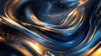 Wall Mural - A blue and orange swirl of light and dark colors