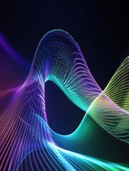 Fototapete - Dynamic 3D abstract sound waves illustrating the essence of music and creativity in vibrant colors. Generative AI
