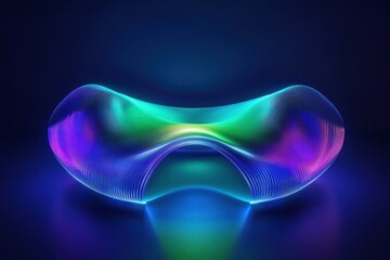 Poster - 3D abstract sound waves with vibrant colors showcasing music inspired design in a digital art setting. Generative AI