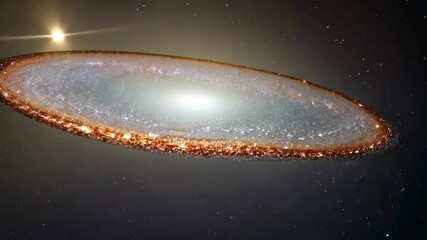 Wall Mural - Stunning spiral galaxy with bright star shining in the cosmos at a vast distance from Earth