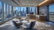 © natthakarn - A corporate office with a view of the city skyline, symbolizing wealth management and investment opportunities