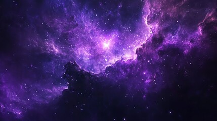 vibrant purple galaxy with twinkling stars and colorful nebula in night sky – stunning cosmic backgr