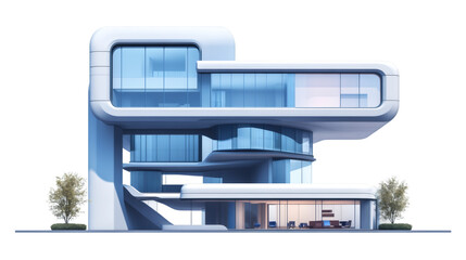Fototapete - Futuristic building with transparent background, perfect for architectural visualization and futuristic cityscapes