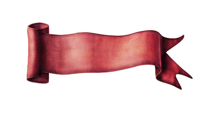 Aufkleber - Red watercolor ribbon waving, transparent background, adding elegant accent to graphic projects