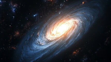 Wall Mural - vibrant spiral galaxy with swirling arms and bright stars against deep space background, high-resolu