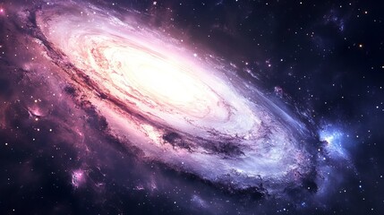 Wall Mural - vibrant spiral galaxy with swirling arms and bright stars against deep space background, high-resolu