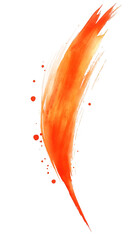 Aufkleber - Dynamic and artistic vivid orange paint stroke with splatters on a transparent background
