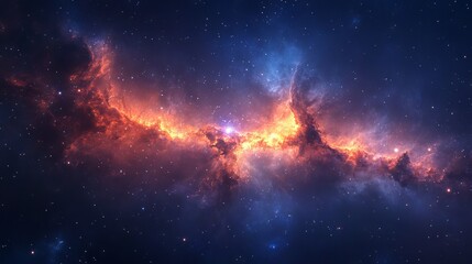 Wall Mural - glorious sky with dramatic cloud formations, vibrant sunset colors, and celestial elements illuminat