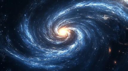 Wall Mural - vibrant space background featuring a detailed spiral galaxy illuminated by countless stars in the va