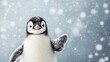 © Peerarut - Lovable penguin chick reaching out with tiny flippers snowy background enhancing its endearing innocence and pure beauty