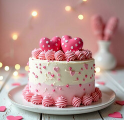 Wall Mural - romantic cake for valentine