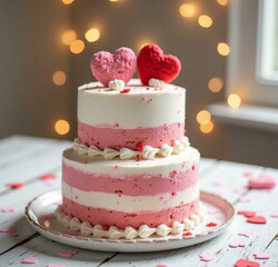 Wall Mural - romantic cake for valentine