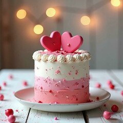 Wall Mural - romantic cake for valentine