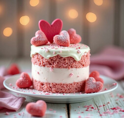 Wall Mural - romantic cake for valentine