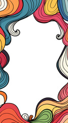 Leinwandbilder - Vertical illustration featuring a colorful wavy frame with transparent background, ideal for adding a touch of creativity to designs
